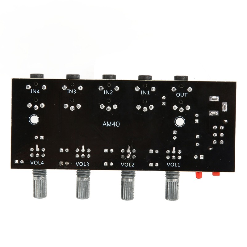 4 Way Stereo Mixer Board 4 In 1 Out Adjustable