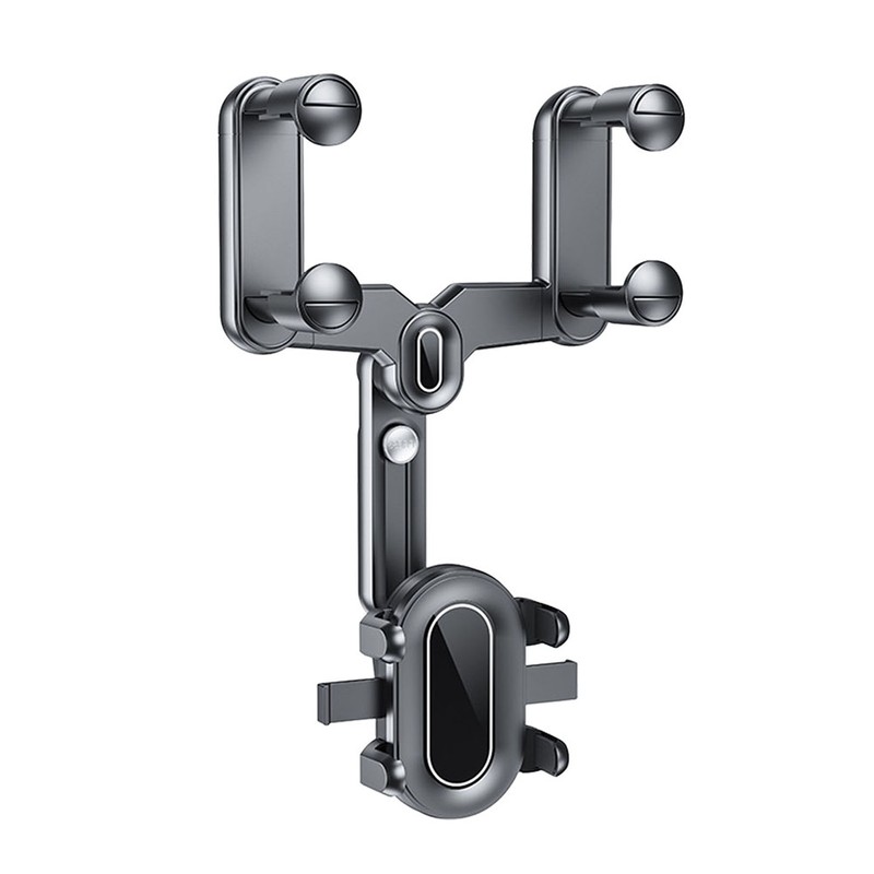 Rearview Mirror Car Phone Holder 360° Rotatable and Retractable Adjustable