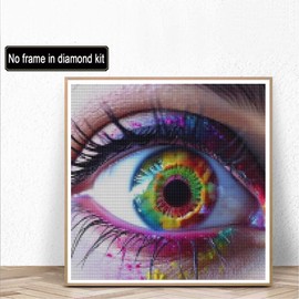 Kaliosy 5D Diamond Art Kits for Adults Colored Eye Lashes by Number Kits, Diamond Painting Art DIY Crystal Craft Full Drill Cross Stitch Decoration 14x14 inch