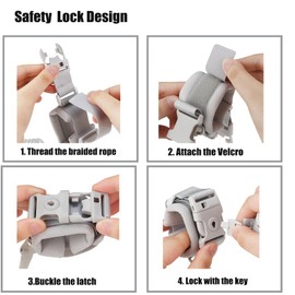 PandaEar Anti Lost Wrist Link, Toddler Harness Walking Leash Safety Child Wristband Leashes for Babies Kids (Grey)