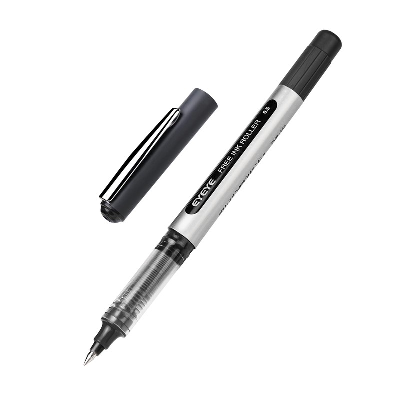 EYEYE 0.5mm Black Rollerball Pens 25 Pack, Extra Fine Point