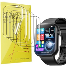 Compatible for Hwagol Smartwatch Screen Protector, Sahouden Full Coverage TPU Clear Film Compatible for Hwagol G20 Smartwatch-1.83 inch (TPU-6 Pack)