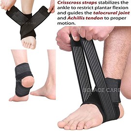 Solace Care Neoprene Ankle Stabiliser Support Wrap with Adjustable Compression Straps - Athletic Ankle Ligament Joint Stabiliser/Sprain/Strain/Weak Overstressed Ankles (Unisex) (Pair, Black)