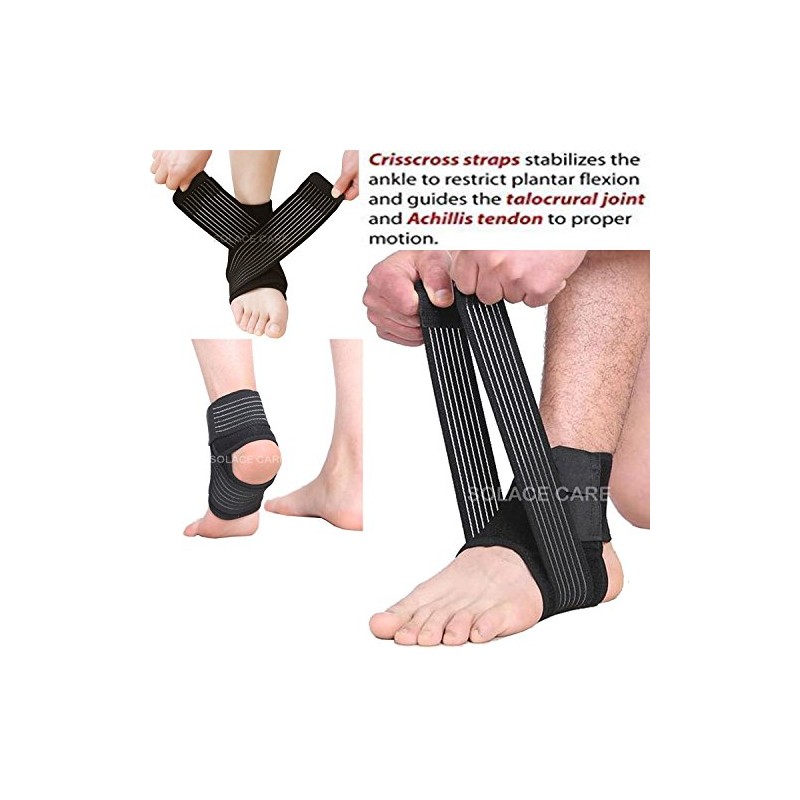 Solace Care Neoprene Ankle Stabiliser Support Wrap with Adjustable Compression
