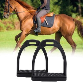 2 Pcs Horse Stirrups Non-Slip Plastics Rubber Pad Horse Tool Riding Safety Accessories, Lightweight Safe Rubber Treads Suit for Horse Riding Equestrian Accessories(L)