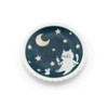 Needzo Japanese Blue Lucky Cat and Moon Design Plate, 5