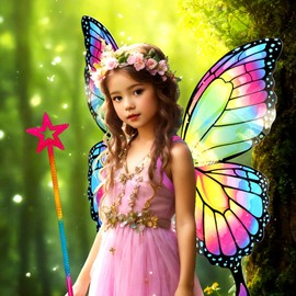 MYUBWTF Ridescence 13 Inches Star Wand Elf baton, Angel Star Magic Wand, Silver Fairy Princess Plating, Silver Stars Stick for Girl's Princess Costume Girl's elf costume