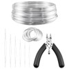 MARRTEUM 100 Loops Silver Memory Beading Wire with Cutter Tool