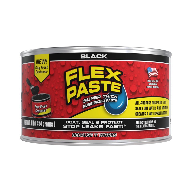 Flex Seal Flex Black Paste 1lb Jar with Allway Tools