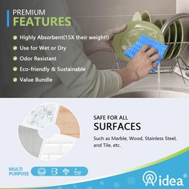 AIDEA Cleaning Wipes, Multi-Purpose Towel Reusable Cleaning Cloths 40Ct(1 Pack), Domestic Wipes, Dish Cloths(12''x24'')