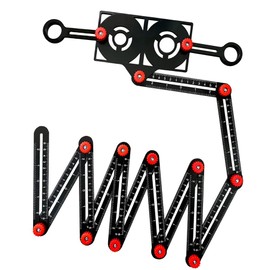 Multi Angle Measuring Ruler, Aleación De Aluminio Medición Múltiángulo Regla Universal, con Localizador de Perforación, Buscador de Angulo Universal, para Bricolaje, Azulejos, Constructores