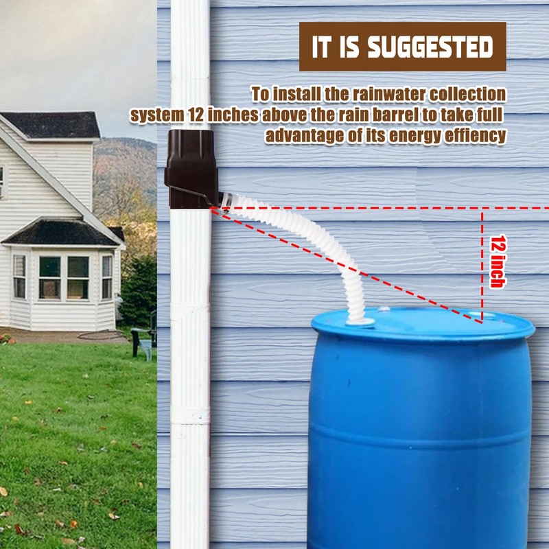 Rainwater Collection System, Efficient Diverter Kit for Roof Rain, Plant
