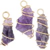 BEAMARKER 20Pcs Natural Amethyst Pendant Bulk Irregular Amethyst Charms 18K