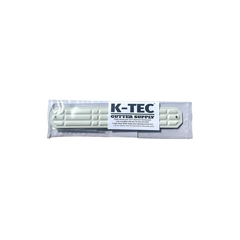 K-TEC 2"x3" High Gloss White Aluminum Downspout Straps with Color-Matched