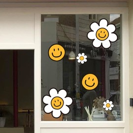 Fujioya Flower Daisy Glass Seal, Gerbera, Static Cling