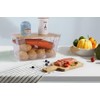 QUIXELL-SH Stackable Clear Plastic Pantry Basket with Bamboo Lid, for