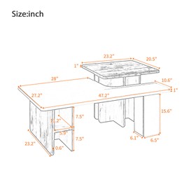GDFStudio Nesting Coffee Tables Set of 2, Farmhouse Rectangle Tables with Wood Finish, Space-Saving Small Center Table for Living Room, Sofa Side Table with Rounded Corners, Easy Assembly, Black
