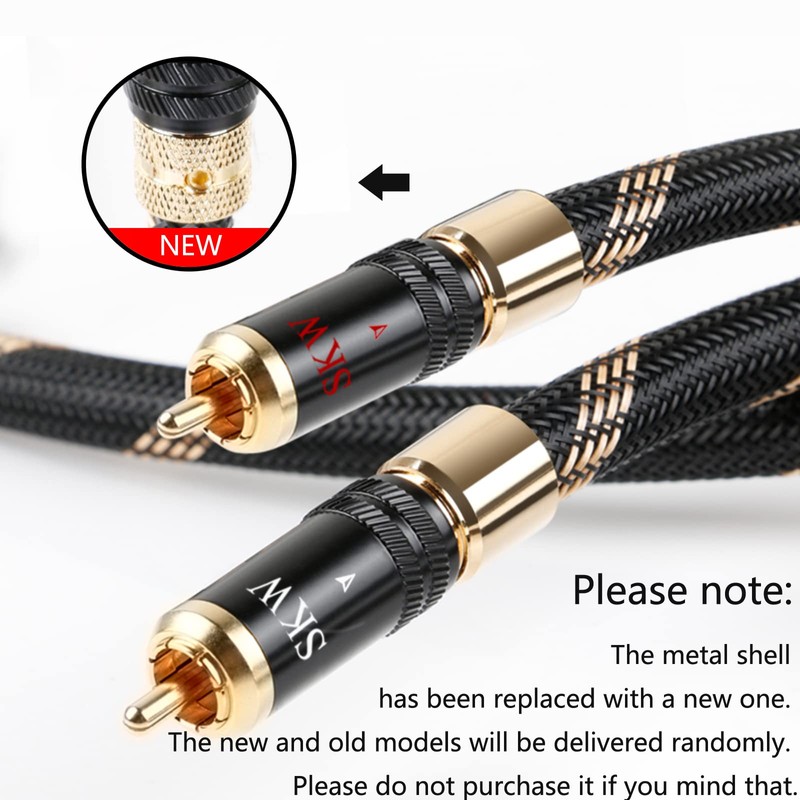 SKW Audiophiles Lock RCA Cable 2RCA Male to 2RCA Male