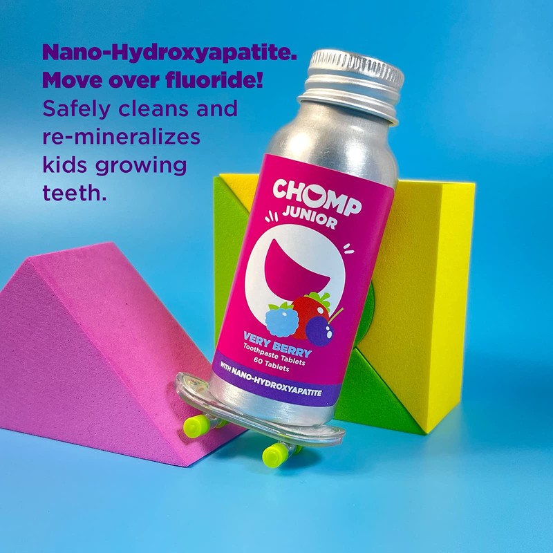 Chomp Junior Very Berry Toothpaste Tablets with Nano Hydroxyapatite