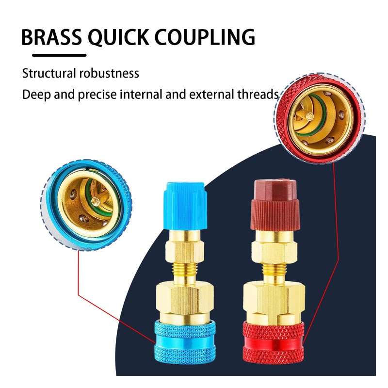 Ziciner R1234YF Quick Couplers Kit, R1234YF to R134A Conversion Kit,