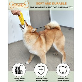 CaBYbigG Dog Rope Toy,No Stuffing Dog Toy,Puppy Chews for Teething,Dog Chew Toys,Yellow Ring Dog Toy for Medium Small Dogs Breed