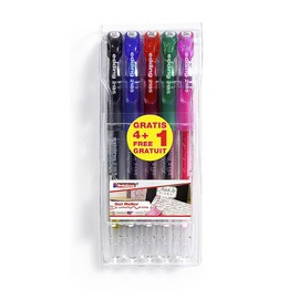 Edding 2185 Gel Pen – 4 + 1 Free Pack of 5 – 0.7 mm – for Extra Soft, Precise and Effortless Writing School, Office, Home Office