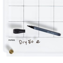 U Brands Acrylic Monthly Dry Erase Calendar, Clear with Gold Finish Hardware, 16” x 16”