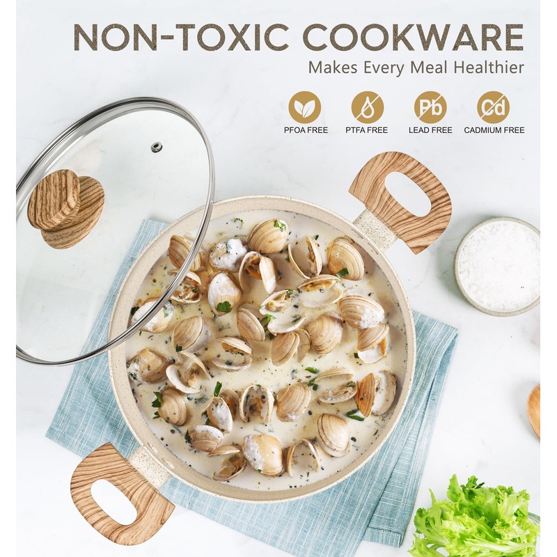 MICHELANGELO 10 Quart Stock Pot with Lid, Large Pot for