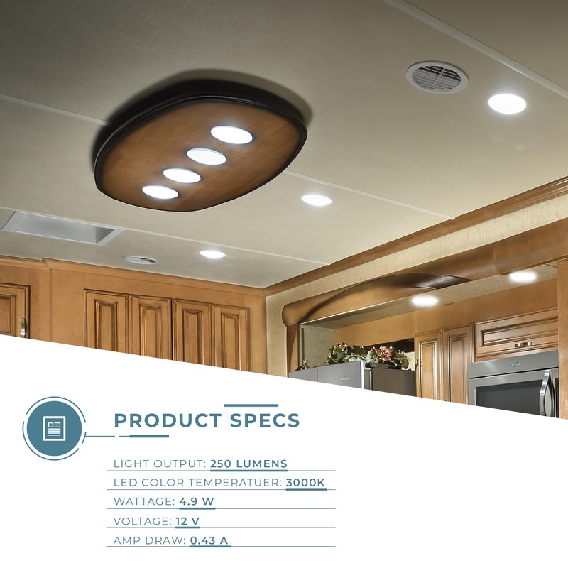 Manufacturers' Select Radiance RV, Marine 12V LED Overhead Ceiling Puck