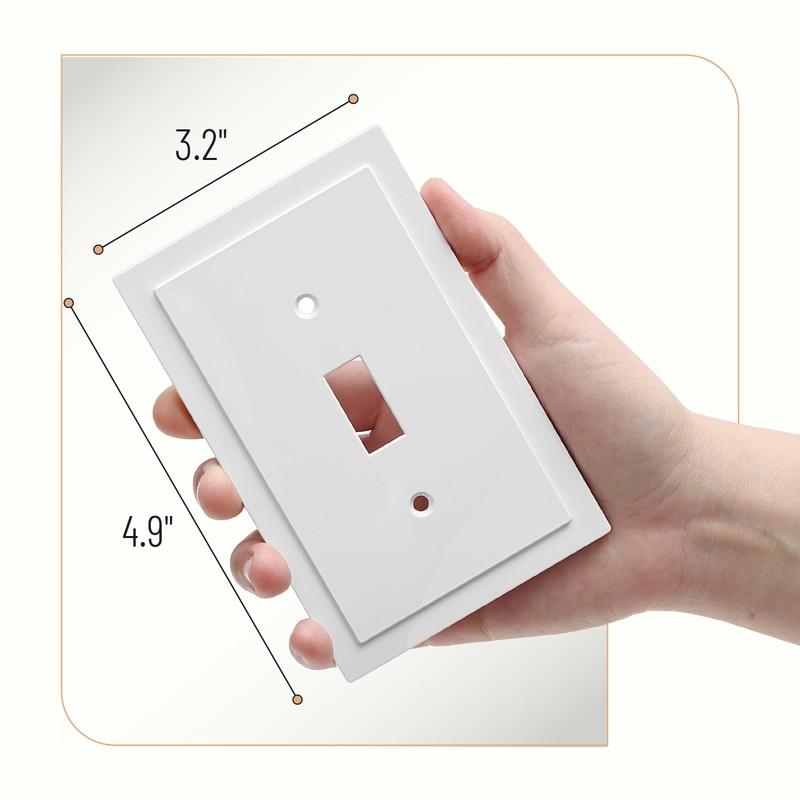Bates- Light Switch Plates, 10 Pack, 4.9" x 3.2", Modern