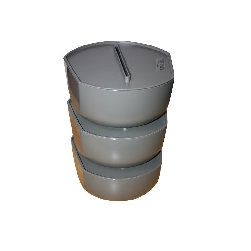 TAMLED Bowl with Lid Trapezoidal Grey 4.6 L Kitchen Aid