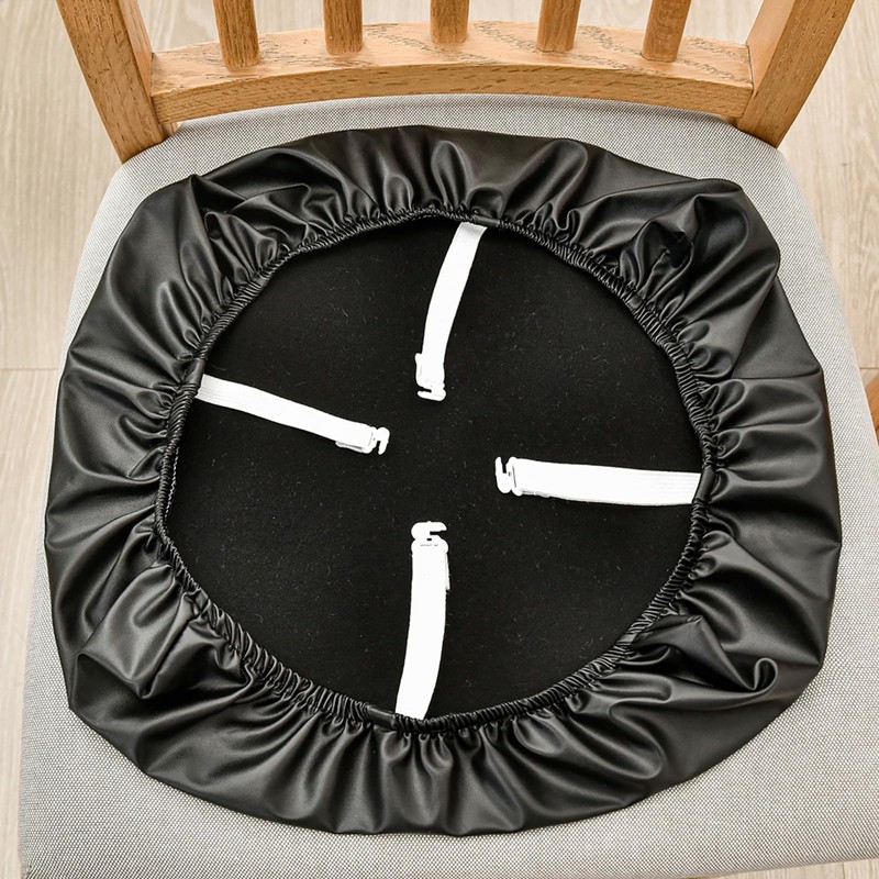 MUKA 4pcs Waterproof PU Leather Dining Chair Seat Covers Removable
