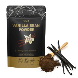 TALCUFON Madagascar Ground Vanilla Bean Powder, 100% Ground Vanilla Beans, No Fillers and Additives, Gluten Free, Non-GMO Great for Coffee, Baking, Shakes 2.5 Oz