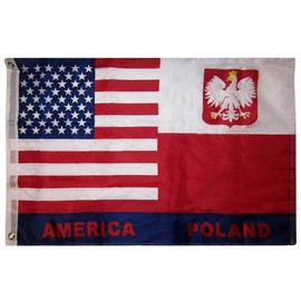 Trade Winds 2x3 USA America Poland Eagle Friendship 150D Woven Poly Nylon Flag 2'x3' Banner Premium Fade Resistant