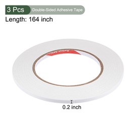 YOKIVE 3 Pcs Double-Sided Adhesive Tape, Paper Backing Great for Office, Art, Home, Daily Use (5mm 50m/164-Feet)