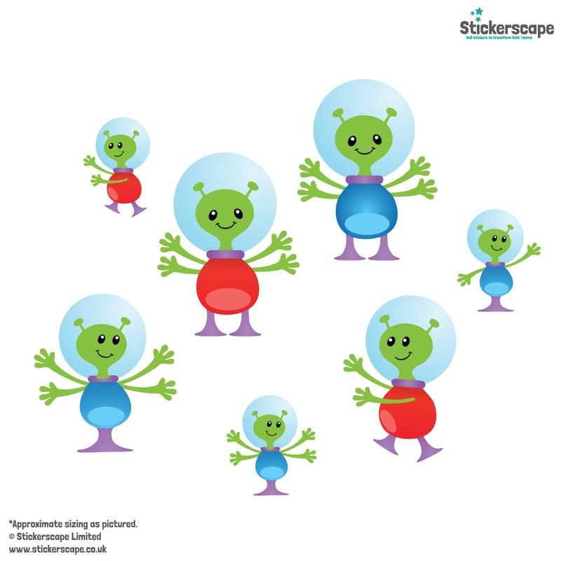 Stickerscape Alien Wall Sticker Pack (Alien Family - Regular) |