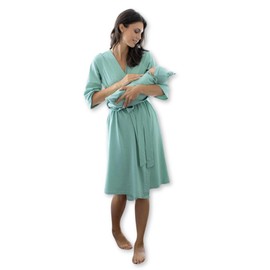 Baby Be Mine Maternity Robe & Swaddle Set – Mommy and Me Hospital Outfits, Labor Delivery Gown, Matching Newborn Hospital Set (XX-Large)