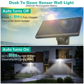 Solar Powered Outdoor Wall Lamps Motion Sensor Separate Solar Panel 4 Adjustable Heads 333Pcs Beads 120 Degree Sensing RangeType: Separate Light