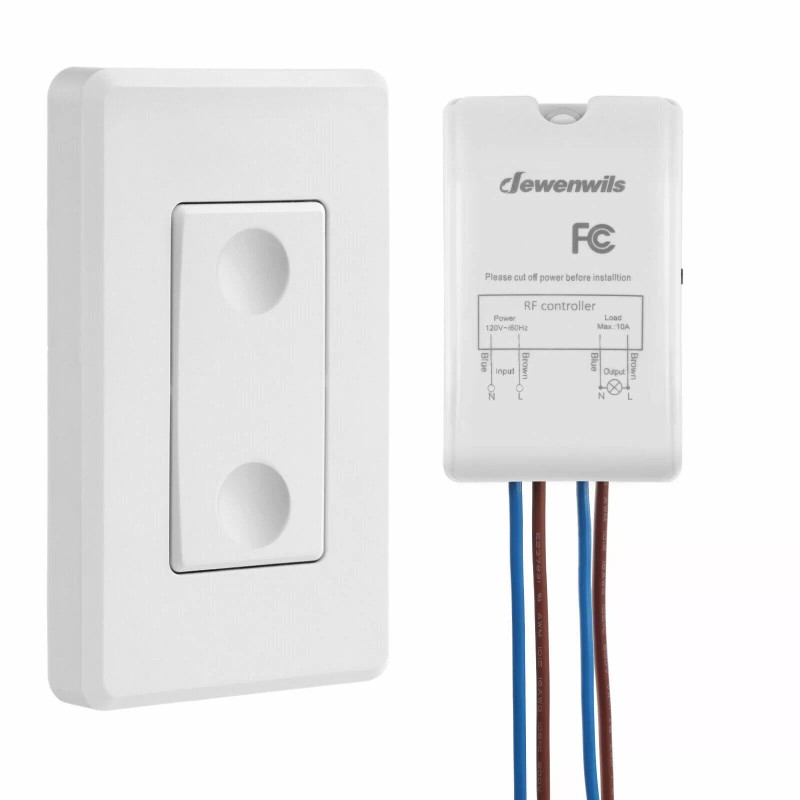 DEWENWILS Wireless Remote Control Light Switch Receiver Kit Wall Switch