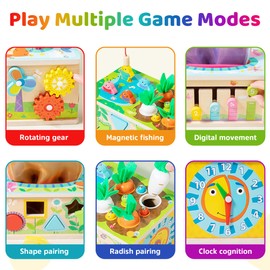 Montessori Baby Wooden Tissue Box Christmas Toy 6-in-1 Sensory Tissue Box Toy for Babies 36+ Months Developmental Toys for Babies, for 36+ Months