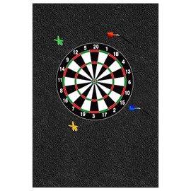 MQQUFF Dart Board Wall Protectors, Black Felt Wall Tiles Dartboard Surround Wall Protector, 36" H X 25" W X 0.5" Dart Board Backing Dart Accessories Cork Dart Board Backer Alternative