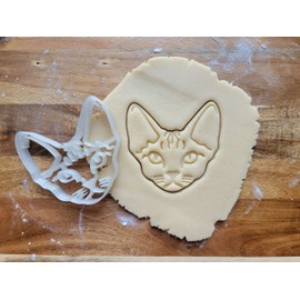Devon Rex Cat Cookie Cutter, 3 inch, Face Shape