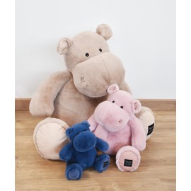 Histoire d'Ours - Hippopotamus - Hip'Pop - Duck Blue - 25 cm - Soft and Cute Plush for the Hugs - Idea for Birth and Birthday Gift for Girls and Boys - L'Hippo HO3107