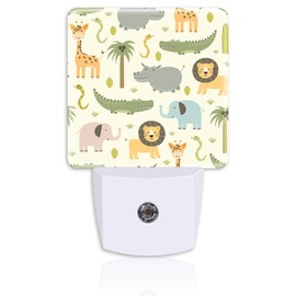 Cute Hippo Crocodile Lion Night Light Plug Wall,Funny Giraffe Elephant Snake LED Night Lights with Dusk to Dawn Light Sensor for Women Girls Boys Room Decor,Hallway,Kitchen,Bathroom,Nursery,Stairs