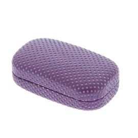 Ron's Optical Hard Mod Purple and White Polka Dot with Interior Mirror Contact Lens Travel Case
