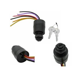 Boat Ignition Key Switch Push to Choke 6 Wires Base Replaces for Mercury 87-88107 87-88107A5 7-1155 Mercury Outboard Push Choke Ignition Key Switch 2 Keys