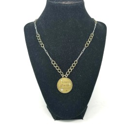 Memorial Necklace Pendant "I Carry You In My Heart" Chain 14.5" Aged Gold Look