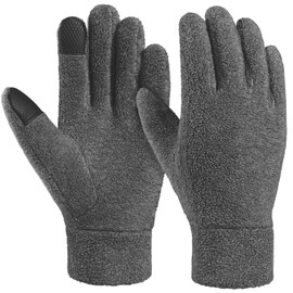 OZERO Winter Running Gloves: Cold Weather Bike Gloves wit Touchscreen Fingertips Thermal Polar Fleece Snow Gloves for Men & Women (Gray(touching Fingertips), X-Large)