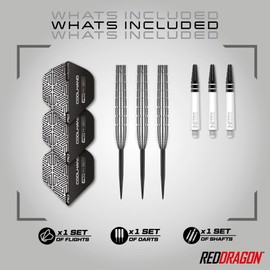 RED DRAGON Luke Humphries TX1 22 Gram Premium Tungsten Darts Set with Flights and Stems