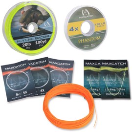 MAXIMUMCATCH Maxcatch Weight Forward Floating Fly Fishing Line 100ft Yellow, Orange, Teal Blue, Moss Green, Pink (WF1F/2F/3F/4F/5F/6F/7F/8F/9F/10F) (Line Combo Orange, WF4F 100FT)